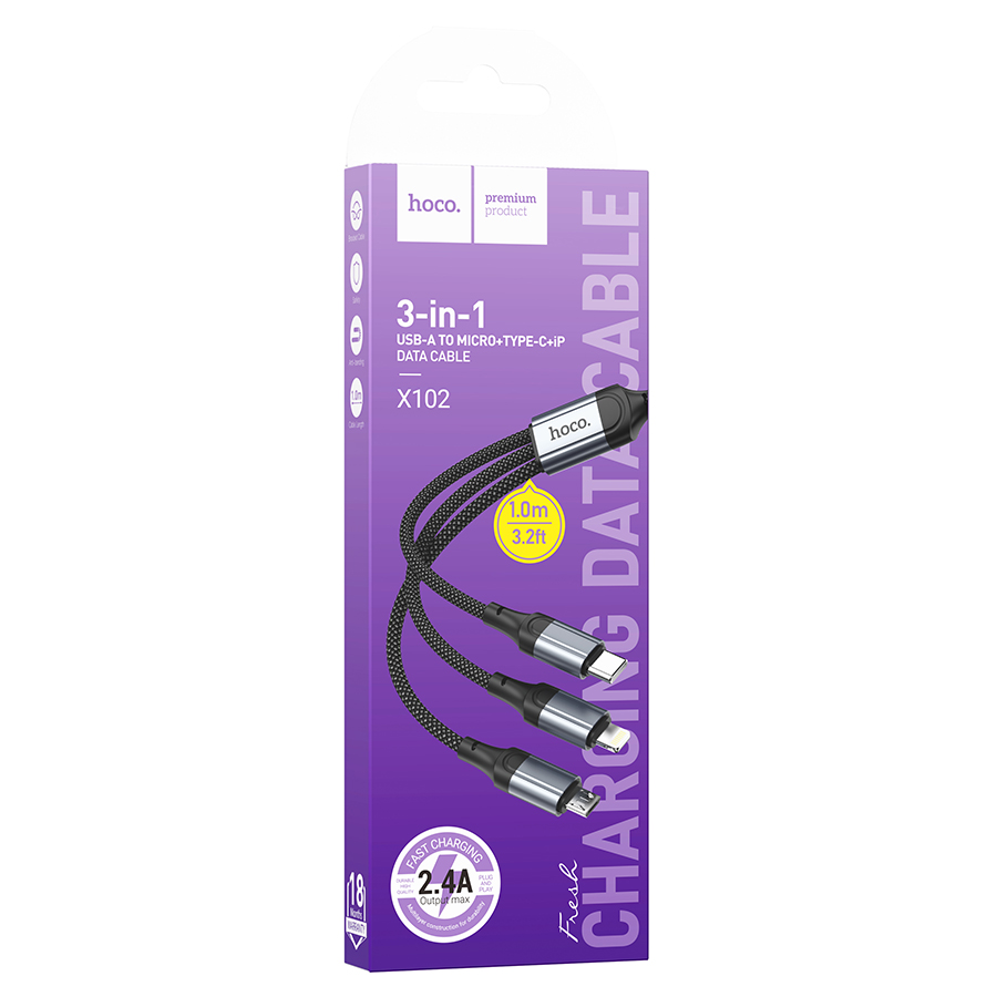 USB KABEL HOCO 3IN1 X102